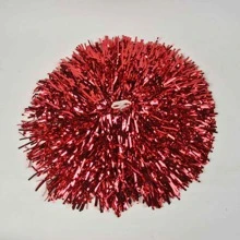 2入組雙孔紅色的啦啦隊小絨球 - 紅色 - 查看 1