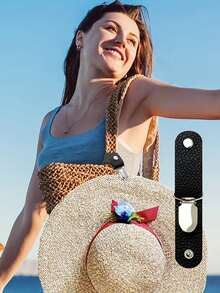 PU皮革旅行行李收納小袋,多功能夾適用於後背包,帽,和小 - 黑色 - 查看 4