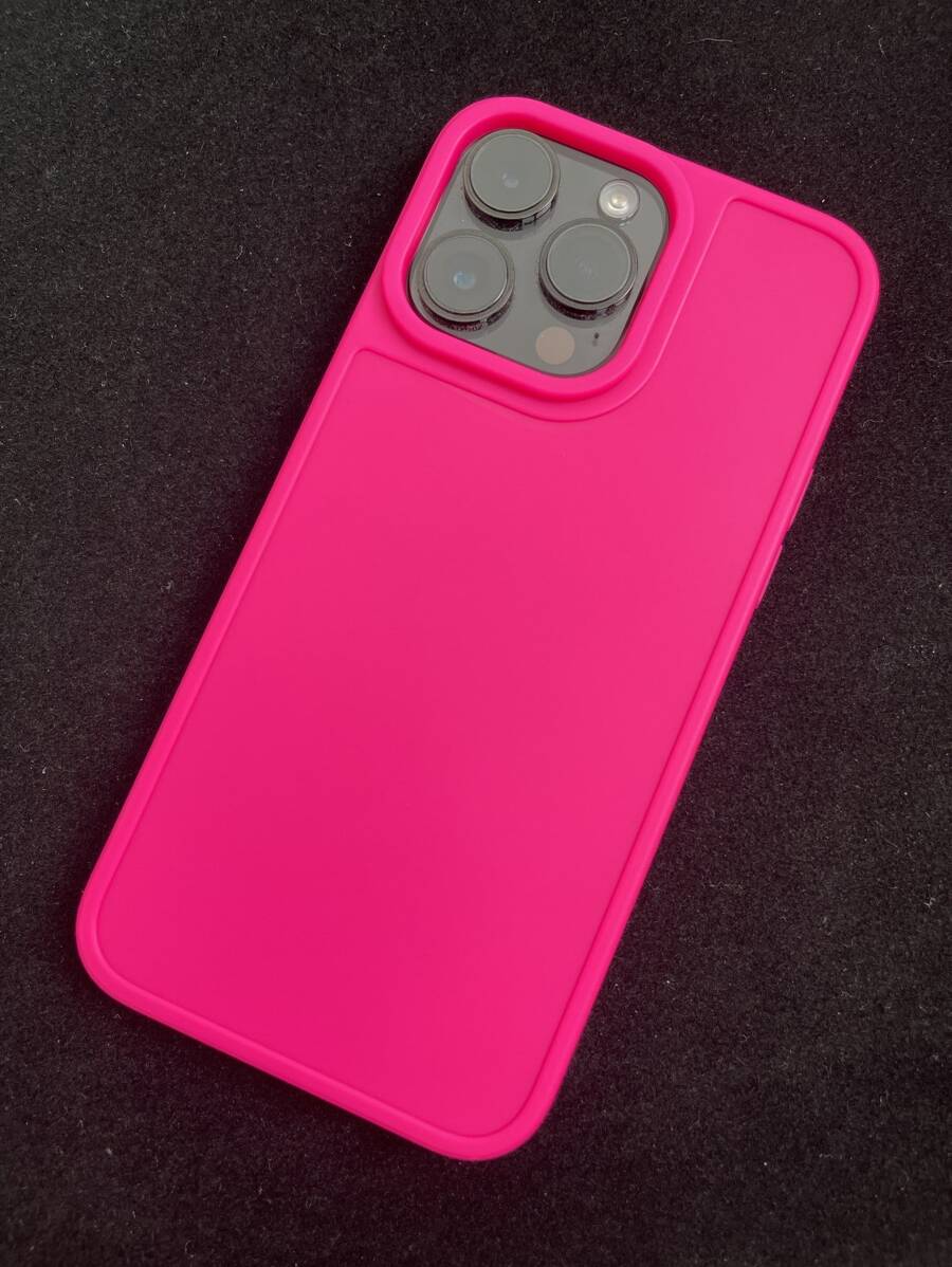 1入組磨砂 TPU 手機殼，帶高位攝像頭凹槽，玫瑰紅 - 玫紅色 - 查看 1
