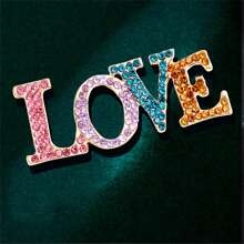 1只多色鑽石字母造型胸針 - 彩色 - 查看 3