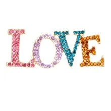 1只多色鑽石字母造型胸針 - 彩色 - 查看 1