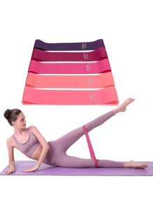 5件装便携式阻力带女士深蹲提臀拉力带健身房瑜伽器材拉力带瘦腿瘦手弹力圈 - 彩色 - 查看 1