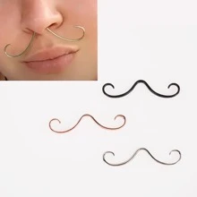 1pc New Style Mini Moustache Septum Piercing Simple Women Nose Stud - Multicolor - View 1