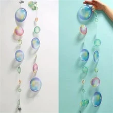 1pc Under The Sea Bubble Garlands for Little Mermaid Party Decorations 2D Bubble Garland Under Water Bubbles Hanging Streamer Pool Ocean Underwater Decor Kids Birthday Day Party Supplies