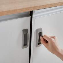 2pcs Self-adhesive Door Handle Auxiliary, Rectangular Shape, Suitable For Door, Window, Fridge, Cabinet - White - View 3