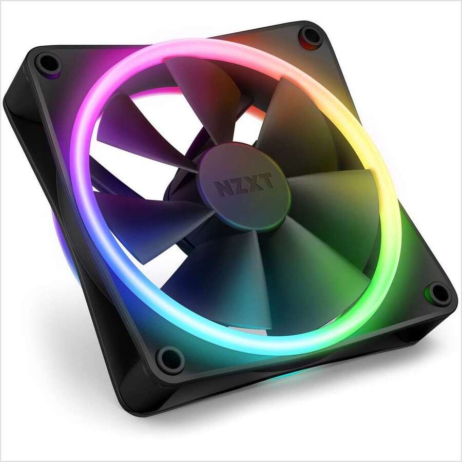 Nzxt 270650 Fan Rf-d12sf-b1 F120 Rgb Duo 120mm Fdb 4-pin Pwm Black Ratail - Black - View 1