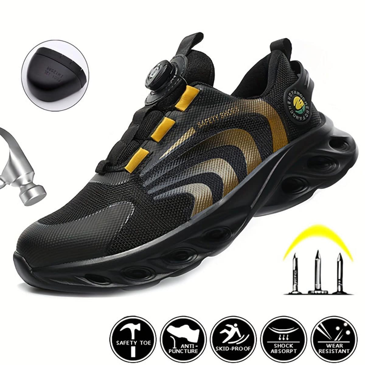 No Tie Knit Work Shoes