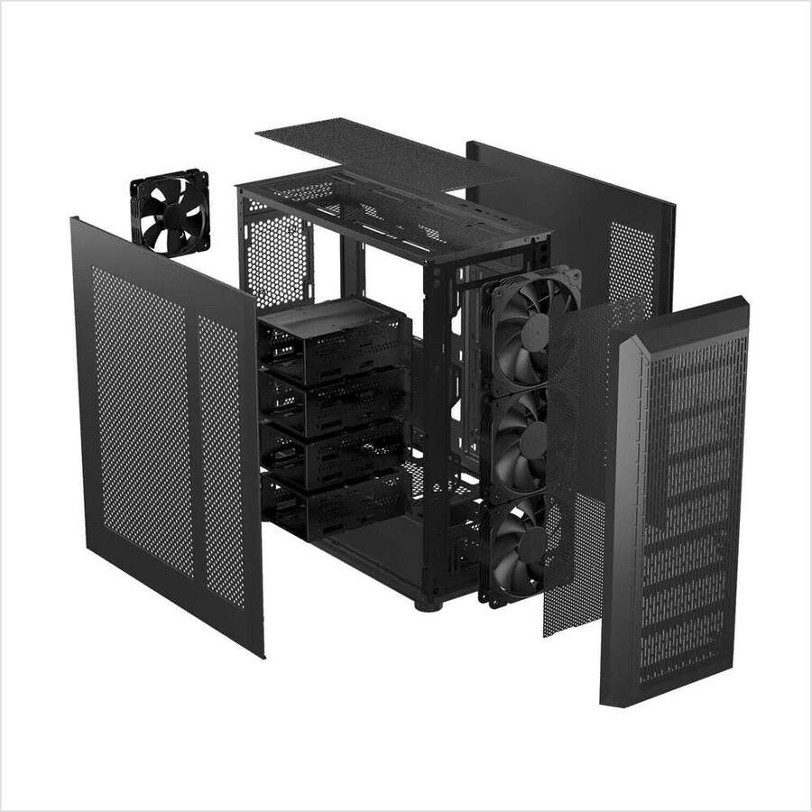 PC Case Mid towwer Gaming Computer Case Mesh Front Panel 4 Fans | SHEIN USA
