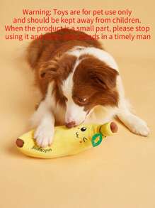 1pc Banana Design Pet Đồ chơi sang trọng cho chó và mèo để tương tác - Màu vàng - Xem 3