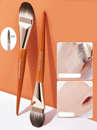 1支宽舌形平头粉底刷，化妆刷，粉底刷，遮瑕刷，腮红刷，修容刷，腮红刷，古铜粉刷，散粉刷，粉底刷，腮红刷