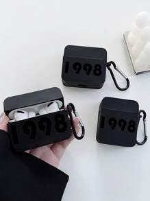 حقيبة بنمط رقمي متوافقة مع AirPods - الأسود - مشاهدة 2