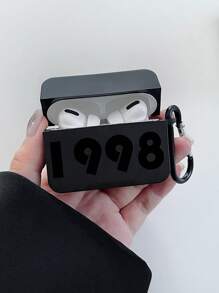 حقيبة بنمط رقمي متوافقة مع AirPods - الأسود - مشاهدة 4