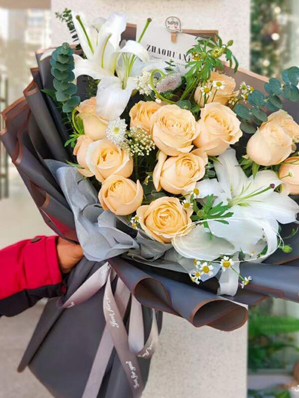 20 Sheets Flower Bouquet Wrapping Paper Waterproof Transparent Jelly