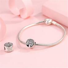 一925純銀姐姐吊墜銀配件吊墜方晶鋯石鑲嵌珠子適用於珠寶製作配件