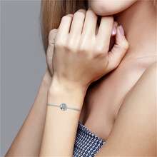 一925純銀姐姐吊墜銀配件吊墜方晶鋯石鑲嵌珠子適用於珠寶製作配件