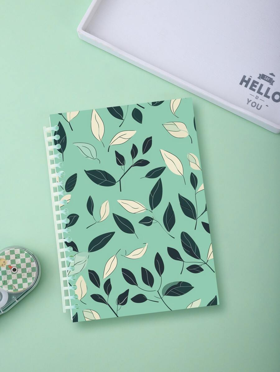 1pc 120 Pages Creative Detachable Journal Notebook With Leaf Pattern Cover, Suitable For Students And Office Use - Multicolor - View 1