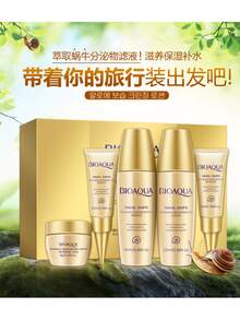 KKmall BIOAQUA Snail Skin Care Set 5 Piece Gift Set Sample Travel Set Hydration & Moisturizing Cosmetic Set - Orange - View 3