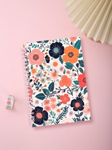 1 pieza 120 con patrón de flor Cuaderno de hojas sueltas , creativo extraíble Cuaderno diario para estudiantes con oficina - Multicolor - Ver 1