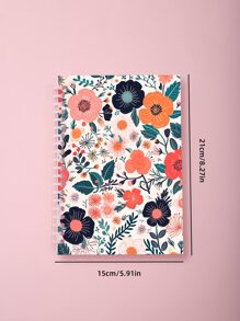 1 pieza 120 con patrón de flor Cuaderno de hojas sueltas , creativo extraíble Cuaderno diario para estudiantes con oficina - Multicolor - Ver 2