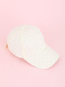 1頂女性白色可調節遮陽帽,邊緣飾有鑽石 - 白色 - 查看 5