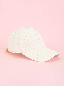 1頂女性白色可調節遮陽帽,邊緣飾有鑽石 - 白色 - 查看 4