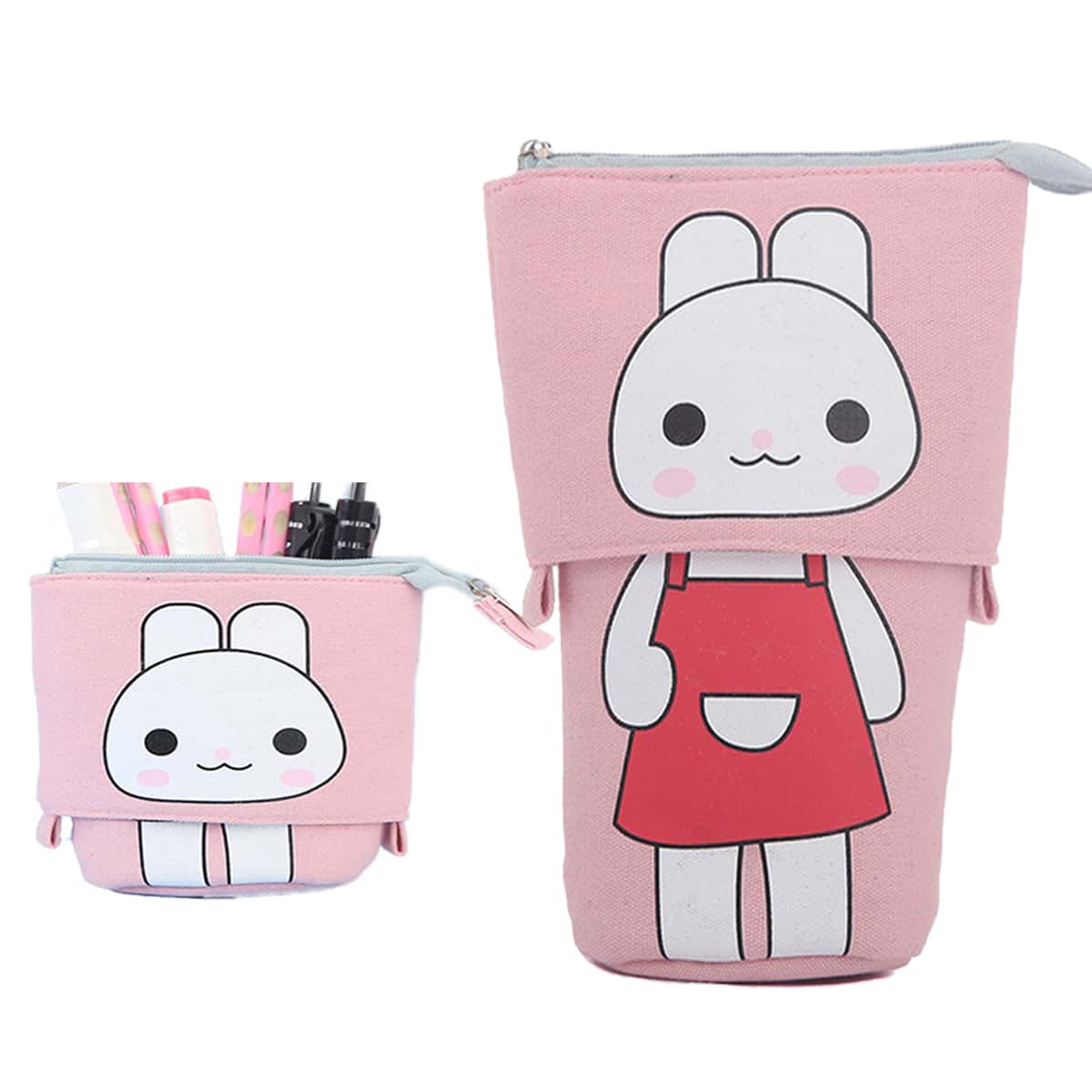 Lapiceras Estuche Organizar Lapices Papeleria Escolar Kawaii - Rosa - Ver 1