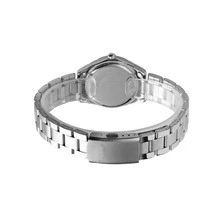 Reloj Rosa Para Damas Con Correa De Acero Inoxidable Con Diamantes De Imitación, Reloj De Cuarzo De Mano Redonda De Moda Empresarial - Rosa - Ver 3