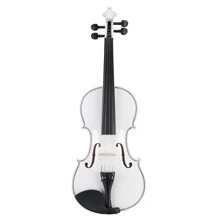 Full Size 4/4 Violin Set for Adults Beginners Students with Hard Case,Violin Bow,Shoulder Rest,Rosin,Extra Strings and Sordine - 白色 - 查看 5