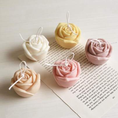 玫瑰花 3D 硅胶模具蜡烛模具 用于蜡烛制作 DIY 手工硅胶模具