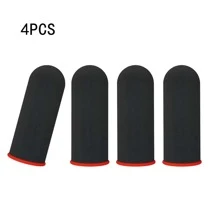 Protectores de dedos, 4 fundas de apoyo para los dedos, herramienta de protección de manos, funda de dedo de compresión negra y roja para juegos, protector de dedos transpirable elástico antisudor - Multicolor - Ver 3