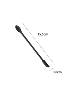 A Must-Have Tool for Crafting Projects: Double-End Silicone Sealing Wax Spatula! Mini Silicone Spatula Set, Upgraded Two-sides Hardened Sturdier Silicone Spatula, Mini Spatula for Makeup, Reusable Thin Jar Scraper, Last Drop Spatula for Beauty and Kitchen(15.5CM Black) - Black - View 1