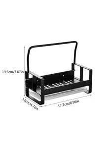 1pc Kitchen Cloth Rack Storage And Drain Rack For Countertop - Black - View 7