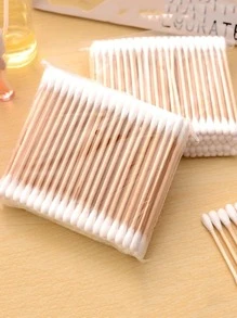 100 Miếng Dùng một lần Hai mặt Lau sạch Đối với Nước Tẩy trang , Làm sạch tai , - trắng - Xem 4