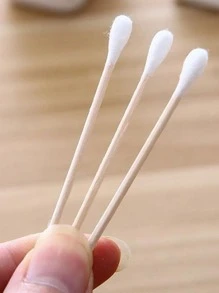 100 Miếng Dùng một lần Hai mặt Lau sạch Đối với Nước Tẩy trang , Làm sạch tai , - trắng - Xem 8