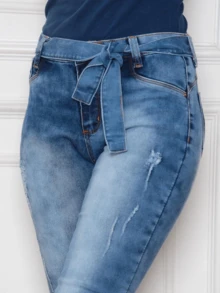 Young Girls Jeans - 中等水洗藍 - 查看 4