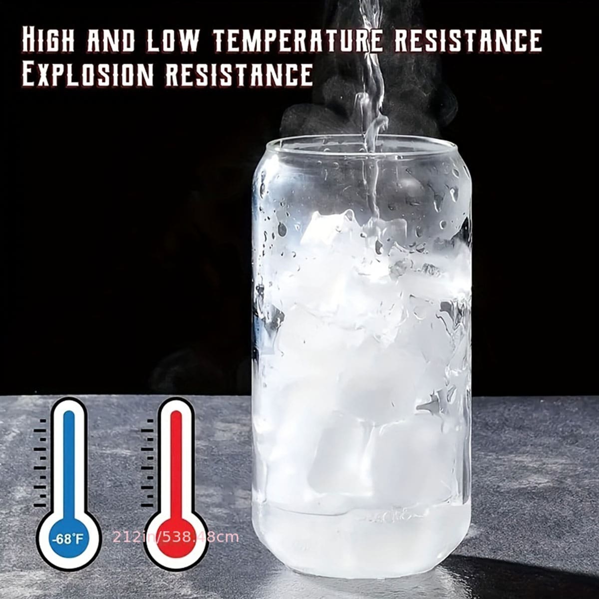 1pc Glass Beverage Cup With Bamboo Lid And Straw, Ounce Glass Mug For