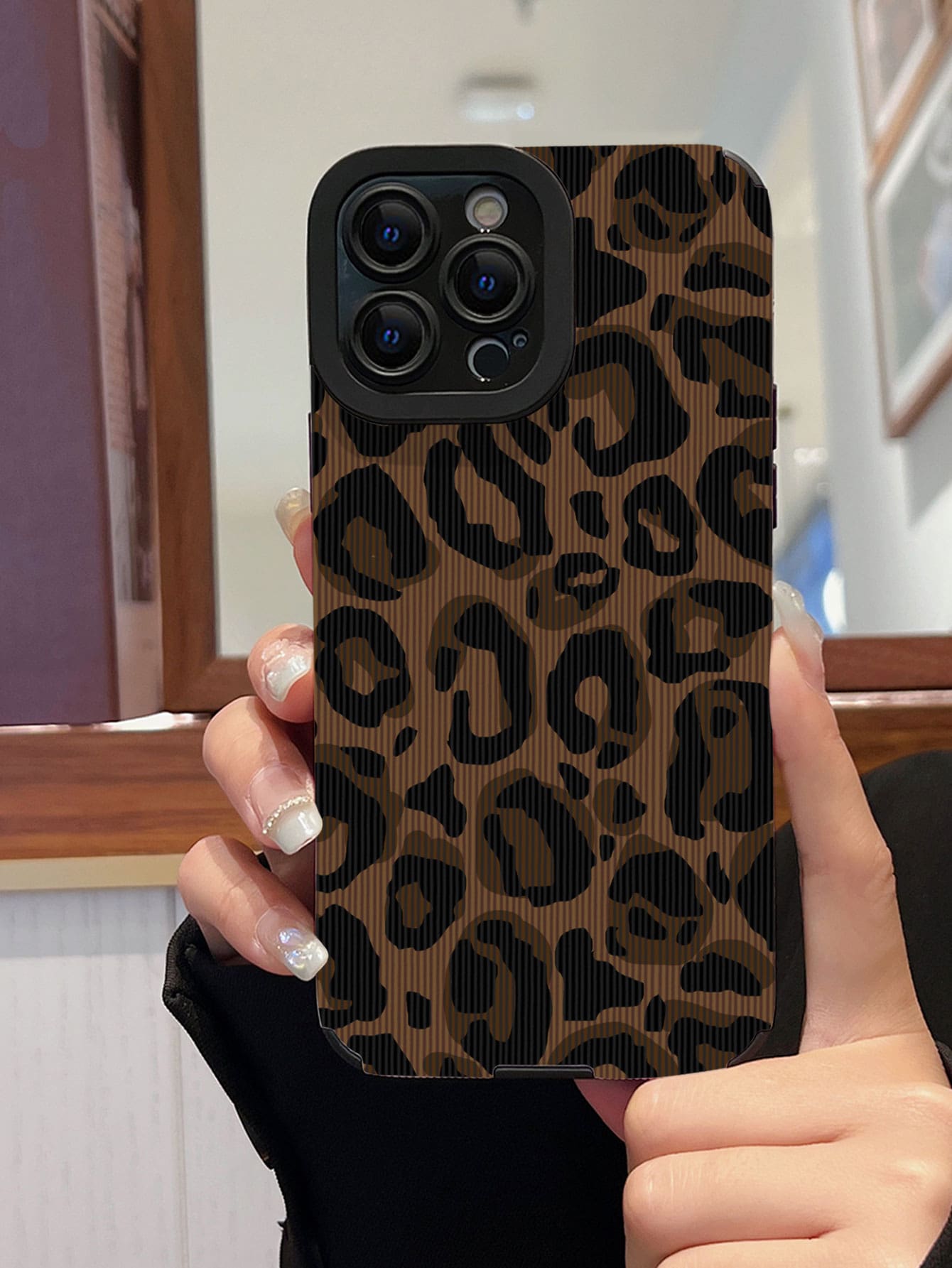 猎豹印花苹果玳瑁手机壳 猎豹纹手机壳 防水防震防摔防刮 - 彩色 - 查看 1