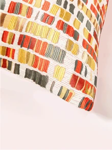Moroccan Luxury Soft Cushion Cover, Golden & Orange Geometric Square Pattern Pillowcase Without Pillow Core - Orange - View 5