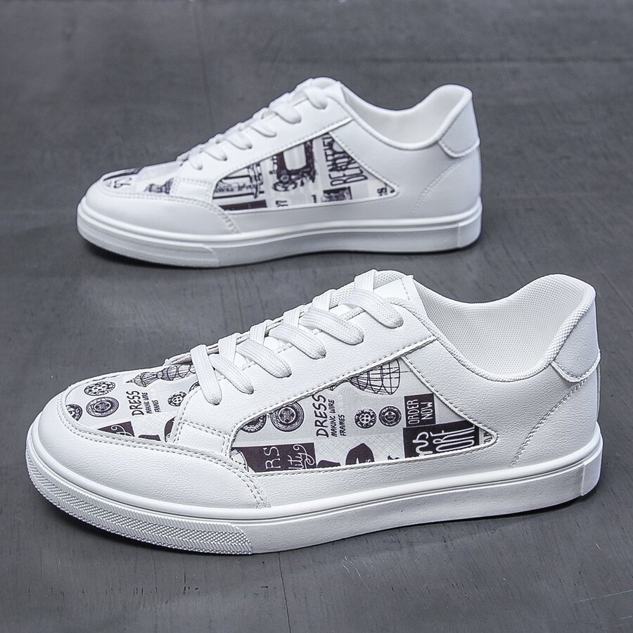 Men's Casual Sports Canvas Shoes Slip Resistant With Versatile Style, All Seasons - White - View 1