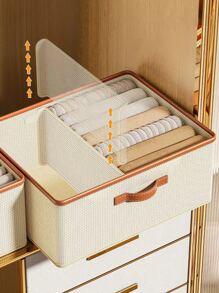 1 Miếng Màu be Quần áo Hộp trữ Với Có thể tháo rời Chia rẽ , Đối với , Công suất cao , Gấp lại , Với Xử lý Đối với Tủ Tổ chức - Màu be - Xem 1