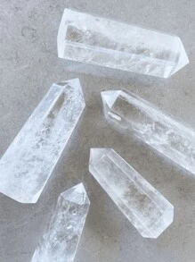 1pc Natural Clear Quartz Healing Crystal Wand 7~8CM Crystal Tower 6 Faceted Single Point Crystal Prism Wand Natural Quartz Stones for Meditation Reiki Chakra Therapy Home Decor Gift