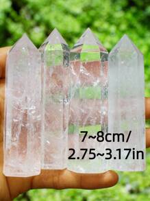 1pc Natural Clear Quartz Healing Crystal Wand 7~8CM Crystal Tower 6 Faceted Single Point Crystal Prism Wand Natural Quartz Stones for Meditation Reiki Chakra Therapy Home Decor Gift