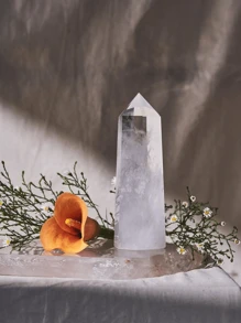 1pc Natural Clear Quartz Healing Crystal Wand 7~8CM Crystal Tower 6 Faceted Single Point Crystal Prism Wand Natural Quartz Stones for Meditation Reiki Chakra Therapy Home Decor Gift