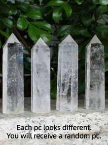 1pc Natural Clear Quartz Healing Crystal Wand 7~8CM Crystal Tower 6 Faceted Single Point Crystal Prism Wand Natural Quartz Stones for Meditation Reiki Chakra Therapy Home Decor Gift