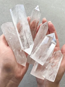 1pc Natural Clear Quartz Healing Crystal Wand 7~8CM Crystal Tower 6 Faceted Single Point Crystal Prism Wand Natural Quartz Stones for Meditation Reiki Chakra Therapy Home Decor Gift
