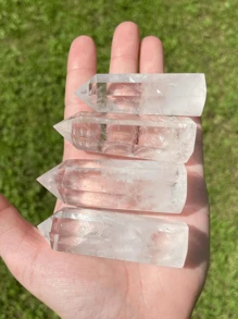 1pc Natural Clear Quartz Healing Crystal Wand 7~8CM Crystal Tower 6 Faceted Single Point Crystal Prism Wand Natural Quartz Stones for Meditation Reiki Chakra Therapy Home Decor Gift
