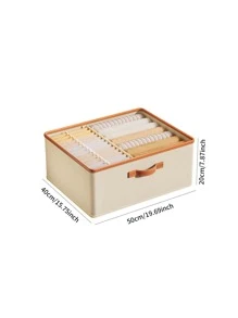 1 Miếng Màu be Quần áo Hộp trữ Với Có thể tháo rời Chia rẽ , Đối với , Công suất cao , Gấp lại , Với Xử lý Đối với Tủ Tổ chức - Màu be - Xem 3
