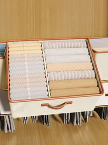 1 Miếng Màu be Quần áo Hộp trữ Với Có thể tháo rời Chia rẽ , Đối với , Công suất cao , Gấp lại , Với Xử lý Đối với Tủ Tổ chức - Màu be - Xem 4