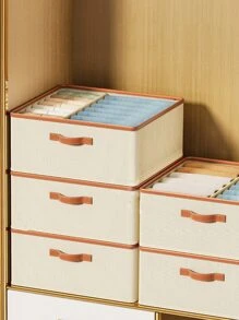 1 Miếng Màu be Quần áo Hộp trữ Với Có thể tháo rời Chia rẽ , Đối với , Công suất cao , Gấp lại , Với Xử lý Đối với Tủ Tổ chức - Màu be - Xem 6