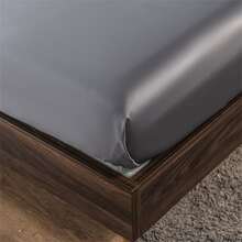 1入組緞面床墊套,柔軟的12"深的口袋絲緞床墊套,床上用品適用於臥室宿舍房間客人房間 - 灰色 - 查看 2